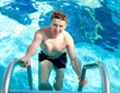 Attractive Young man in the pool Attractive Young man in the pool