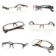 eyeglasses collection isolated on the white backogrund