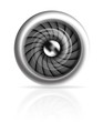 Jet engine front view isolated on white