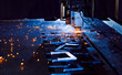 Laser cutting close up