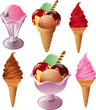 ice creams with various shapes and flavors.
