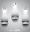 Shelf with LED spotlights