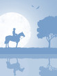Cowboy on the lake