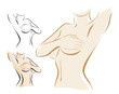 woman examining breast mastopathy or cancer woman examining breast mastopathy or cancer