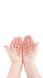 Praying hands of an old woman