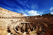 inside of Colosseum in Rome, Italy