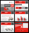 Red and gray template with business people