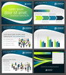 Green and blue template with business people
