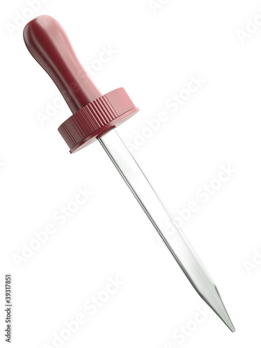 Illustration: Eyedropper isolated on white background. 3D render. Eyedropper isolated on white background. 3D render.