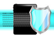 Tablet pc with shield. Protection of data on tablet Tablet pc with shield. Protection of data on tablet