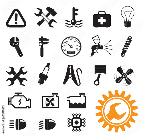 Vector: Car mechanic icons Car mechanic icons