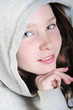 Photo: Sweet girl in hoodie Sweet girl in hoodie
