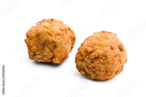Photo: Meat balls on a white background Meat balls on a white background