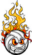 Volleyball Ball Flaming Face Vector Image