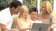 Video: Young Caucasian Family with Laptop Computer Young Caucasian Family with Laptop Computer