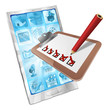 Vektor: Online survey phone app clipboard concept Online survey phone app clipboard concept