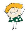 girl child happy smiling - cartoon people set girl child happy smiling - cartoon people set