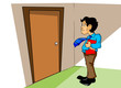An employee afraid to enter the boss office