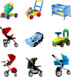 set of baby carriage
