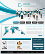 Blue website Template with business people Blue website Template with business people