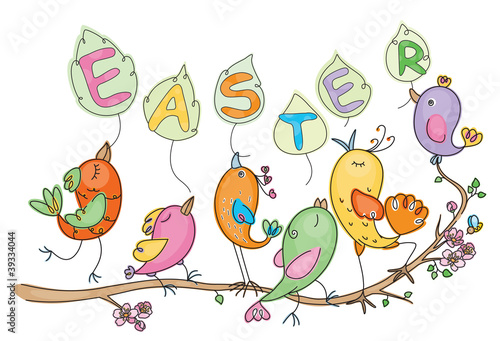 Vector: Cute birds for Easter's and spring's design Cute birds for Easter's and spring's design