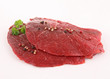 isolated raw beefsteak