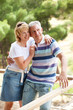 Mature couple smiling and embracing. Mature couple smiling and embracing.