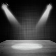 abstract dark interior shined with a projector