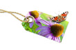 Foto: Holzanhänger mit Echinacea und Schmetterling Holzanhänger mit Echinacea und Schmetterling