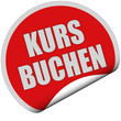 Sticker rot rund curl unten KURS BUCHEN