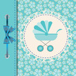 Vector illustration of pink baby carriage for newborn boy Vector illustration of pink baby carriage for newborn boy