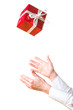 hands catching the gift