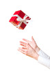 hands catching the gift