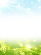 Illustration: blue green spring frame blue green spring frame