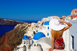 Woman in Santorini