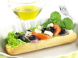 Garnished vegetarian sandwich
