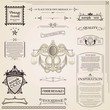 Calligraphic elements vintage set