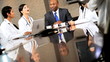 Medical Executive Boardroom Meeting with Financial Advisors Medical Executive Boardroom Meeting with Financial Advisors