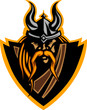 Viking Mascot Vector Graphic with Horned Helmet.Viking Mascot Ve