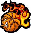Basketball Flaming  Ball Face ...