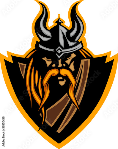 Vector: Viking Mascot Vector Graphic with Horned Helmet.Viking Mascot Ve Viking Mascot Vector Graphic with Horned Helmet.Viking Mascot Ve