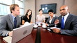 Video: Multi Ethnic Business Team Using Online Video Uplink Multi Ethnic Business Team Using Online Video Uplink