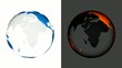 Two globes looping with regular and green background