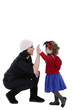 beautiful mother with her daughter studio shoot