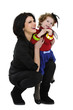beautiful mother with her daughter studio shoot