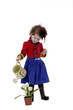 little girl with blond curly hair studio shoot