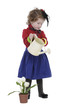 little girl with blond curly hair studio shoot