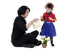 beautiful mother with her daughter studio shoot