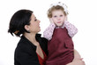 beautiful mother with her daughter studio shoot