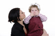 beautiful mother with her daughter studio shoot